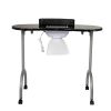 Portable & Foldable Manicure Table Nail Table Desk with Electric Dust Collector;  4 Lockable Wheels;  Carry Bag;  Black