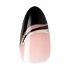 KISS Voguish Fantasy Medium Almond Fake Nails, Glossy Dark Black, 'Magnifique', 28 Ct