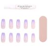 Salon Perfect Neon Modern French Ombre Purple Nail Set 24pc (File & Glue Included)