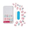 KISS Gel Fantasy Allure Ready-To-Wear Short Square Fake Nails, Pink Floral, 28 Pieces