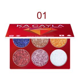 Creative 6 Colors Diamond Sequin Eyeshadow Palette (Option: 1 Style)