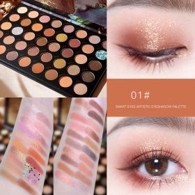 Multi-color Eyeshadow Palette Student Pearly Earth Color (Option: Gold fans)