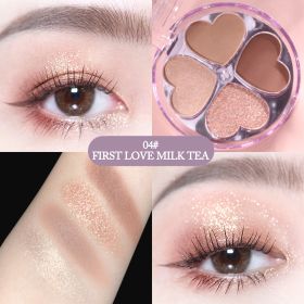 Portable Pearlescent Waterproof Daily Earth Color Lucky Four-leaf Clover Eyeshadow (Option: 4color)