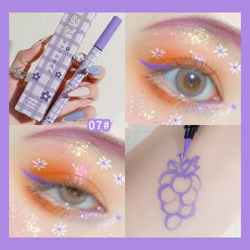 Makeup Xixi Colorful Eyeliner Non Dizzy Stain Anti Sweat (Option: Color7 Purple Potato Puff)