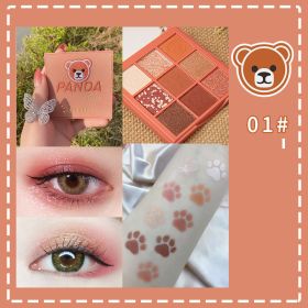 Makeup Eyeshadow Palette Pearly Matte Easy Color Sequins (Option: 1red brown temperament bear)