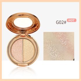 Light Reflecting Milky Way Two-color Eye Shadow Pumpkin Earth Color Matte Orange Bottom Gold Glitter Eye Shadow Plate (Option: G02)