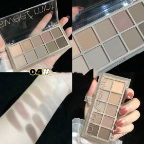 10Shades Of Eyeshadow Pearly Matte Earth Lasting Palette (Option: 4grain oatmeal)