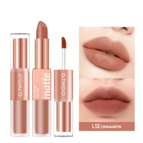 Lip Glaze Nude Milky Coffee Amber Pumpkin Cinnamon Milk Tea Double-headed Lipstick (Option: L12)