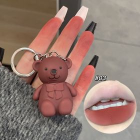 Keychain Bear Lip Mud 6 Color Matte White (Option: Huaqi Sweet Pomelo)