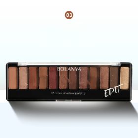 12 Color Earth Tone Brown Eye Shadow Plate (Option: Color3)