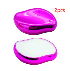 Crystal Physical Hair Eraser Painless Safe Epilator Easy Cleaning Reusable Body Beauty Depilation Tool (Option: Metallic rose-2PCS)