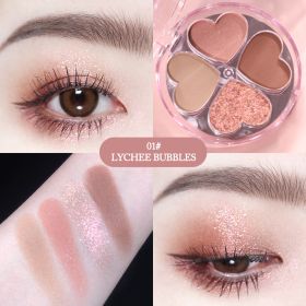 Portable Pearlescent Waterproof Daily Earth Color Lucky Four-leaf Clover Eyeshadow (Option: 1Color)