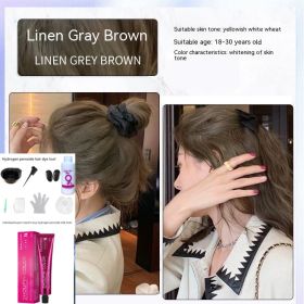 Ammonia-free Hair Color Paste Monochrome Paste Cover White Hair Multi-segment Color One-step Black Tea Gray Blue Black Hair Dye (Option: 8ro11 Linen Gray Brown-With tools)