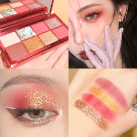 Eyeshadow Palette Eight Colors Rose Matte (Option: Persimmon Flower Sea)