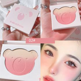 Bear Series Gradient Blush Is Not Easy To Fly Powder (Option: 02style)