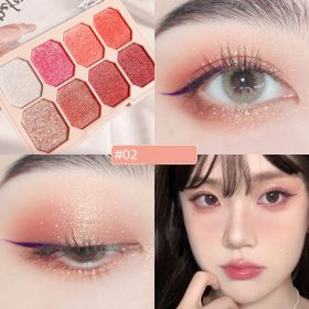 Earth Color Eye Shadow Repair Plate Pearl Milk Tea Color Makeup Cosmetics (Option: Sunset rose)