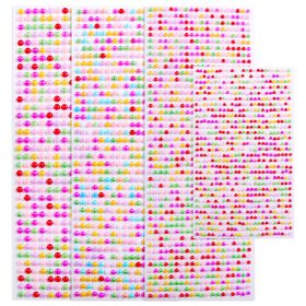 Electric Syllable Face Stickers Eyebrow Stickers Face Stickers Drill Nail Pearl Stickers (Option: Mixed color-750pieces)