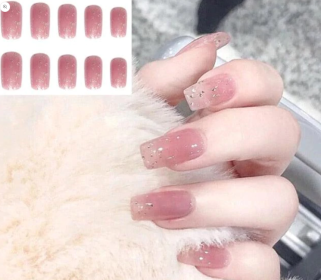 Get the Perfect Manicure with Our Stunning Collection of Women's Fake Nails (Type: Pink Sparkles)