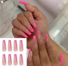 Get the Perfect Manicure with Our Stunning Collection of Women's Fake Nails (Type: Pink French Tips)