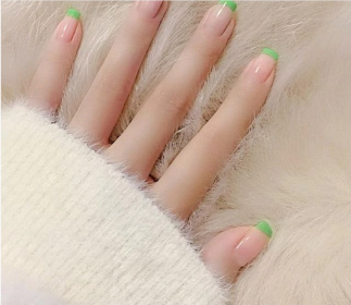 Get the Perfect Manicure with Our Stunning Collection of Women's Fake Nails (Type: Green French Tips)