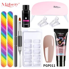 Manicure Set Poly Extension Nail KitGel Nails CompleteKit Gel For Extension Semi PermanentUV Varnish Kit Nail Tools Sets (Type: M-ZH19-11)