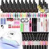 Nail Set Acrylic Nail Kit for Nail Extension Gel Nail Polish Set Quick Building Poly UV Gel Set With LED Nail Lamp Nail Tool Set