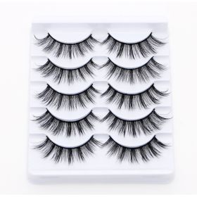 20/10/5 Paar Valse Mink Wimpers Natuurlijke Piekerige Lange Valse Wimpers Handgemaakte Gevleugelde Dikke Lash Voor Wimper Extension Make gereedschap (Color: 5Pairs-B)