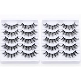 20/10/5 Paar Valse Mink Wimpers Natuurlijke Piekerige Lange Valse Wimpers Handgemaakte Gevleugelde Dikke Lash Voor Wimper Extension Make gereedschap (Color: 10Pairs-B)