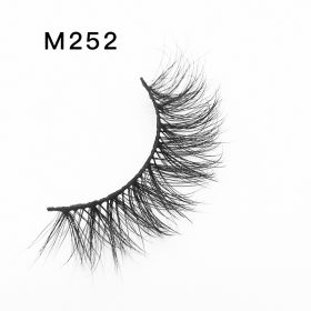 Handgemaakte Mink Wimpers Soft Curl Gevleugelde End Oog Langwerpige Valse Wimpers Dikke Kruis Natuurlijke Fake Lash Nieuwe Makeup Tools Groothandel (Color: M252)