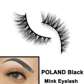 2022 Nieuwe 3D Nertsen Valse Wimpers Handgemaakte Natuurlijke Bruine Fake Mink Wimpers Dikke Lange Zwarte Lash Makeup Tools Voor Wimpers extension (Color: POLAND Black)