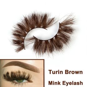 2022 Nieuwe 3D Nertsen Valse Wimpers Handgemaakte Natuurlijke Bruine Fake Mink Wimpers Dikke Lange Zwarte Lash Makeup Tools Voor Wimpers extension (Color: Turin Brown)