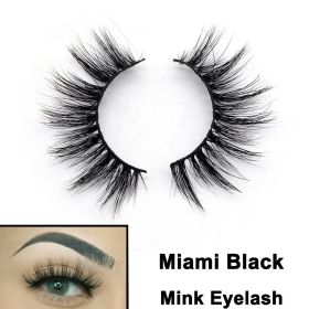 2022 Nieuwe 3D Nertsen Valse Wimpers Handgemaakte Natuurlijke Bruine Fake Mink Wimpers Dikke Lange Zwarte Lash Makeup Tools Voor Wimpers extension (Color: MIAMI Black)