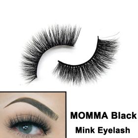 2022 Nieuwe 3D Nertsen Valse Wimpers Handgemaakte Natuurlijke Bruine Fake Mink Wimpers Dikke Lange Zwarte Lash Makeup Tools Voor Wimpers extension (Color: MOMMA Black)