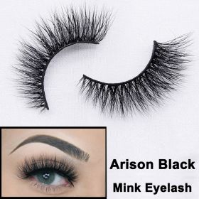 2022 Nieuwe 3D Nertsen Valse Wimpers Handgemaakte Natuurlijke Bruine Fake Mink Wimpers Dikke Lange Zwarte Lash Makeup Tools Voor Wimpers extension (Color: ARISON Black)