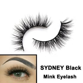 2022 Nieuwe 3D Nertsen Valse Wimpers Handgemaakte Natuurlijke Bruine Fake Mink Wimpers Dikke Lange Zwarte Lash Makeup Tools Voor Wimpers extension (Color: SYDNEY Black)