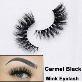 2022 Nieuwe 3D Nertsen Valse Wimpers Handgemaakte Natuurlijke Bruine Fake Mink Wimpers Dikke Lange Zwarte Lash Makeup Tools Voor Wimpers extension (Color: CARMEL Black)