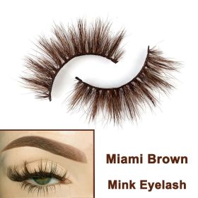 2022 Nieuwe 3D Nertsen Valse Wimpers Handgemaakte Natuurlijke Bruine Fake Mink Wimpers Dikke Lange Zwarte Lash Makeup Tools Voor Wimpers extension (Color: Miami Brown)