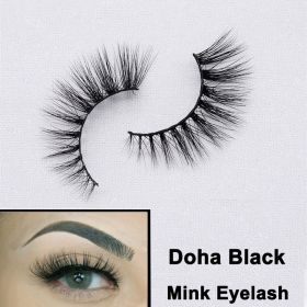 2022 Nieuwe 3D Nertsen Valse Wimpers Handgemaakte Natuurlijke Bruine Fake Mink Wimpers Dikke Lange Zwarte Lash Makeup Tools Voor Wimpers extension (Color: DOHA Black)