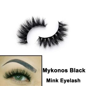 2022 Nieuwe 3D Nertsen Valse Wimpers Handgemaakte Natuurlijke Bruine Fake Mink Wimpers Dikke Lange Zwarte Lash Makeup Tools Voor Wimpers extension (Color: MYKONOS Black)