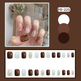 Wear Fake Nail Patch Frosted Ballet French Patch (Series: 8)