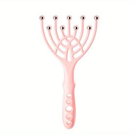 Handheld SPA Head Massager with 9 Claws for Deep Stress Relaxation and Hair Care - Perfect Gift for Parents and Office Workers (Color: Pink)