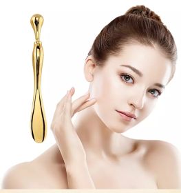 Eye Cream Stick Roller For Face Metal Spatula Puff Applicator Eye Cream Massager Facial Cream Massage Sticks Eye Massage Stick Metal Makeup Spatula Ey (Color: Gold)