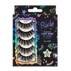 Rude Essential Faux Mink 3D Lashes 5 Multi-Pack (Color: Chic)