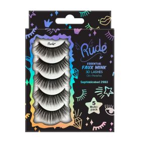 Rude Essential Faux Mink 3D Lashes 5 Multi-Pack (Color: Sophisticated)