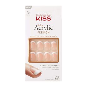 KISS USA Salon Acrylic French Nail Kit, Bonjour, Short (Brand: KISS USA)