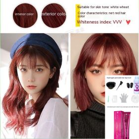 Ammonia-free Hair Color Paste Monochrome Paste Cover White Hair Multi-segment Color One-step Black Tea Gray Blue Black Hair Dye (Option: C7ro43 Orange Red-With tools)