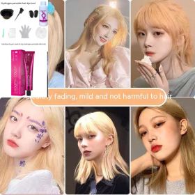 Ammonia-free Hair Color Paste Monochrome Paste Cover White Hair Multi-segment Color One-step Black Tea Gray Blue Black Hair Dye (Option: 0ro00 Light Fading Cream-With tools)