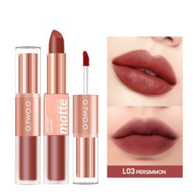 Lip Glaze Nude Milky Coffee Amber Pumpkin Cinnamon Milk Tea Double-headed Lipstick (Option: L03)