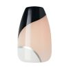 KISS imPRESS Medium Coffin Gel Press-On Nails, Glossy Black & White, 30 Pieces