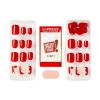 KISS imPRESS Long-Lasting Short Square Gel Press-On Nails, Glossy Medium Red, 'Adore You', 33 Ct.